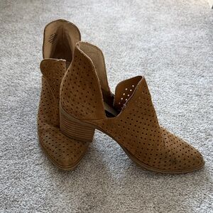 Steven By Steve Madden Brown Perforated Ankle Booties
